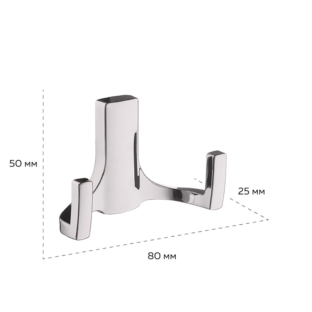 Крючок-вешалка Kerron KR0330, 30x51 мм, цвет матовый хром - фото №4
