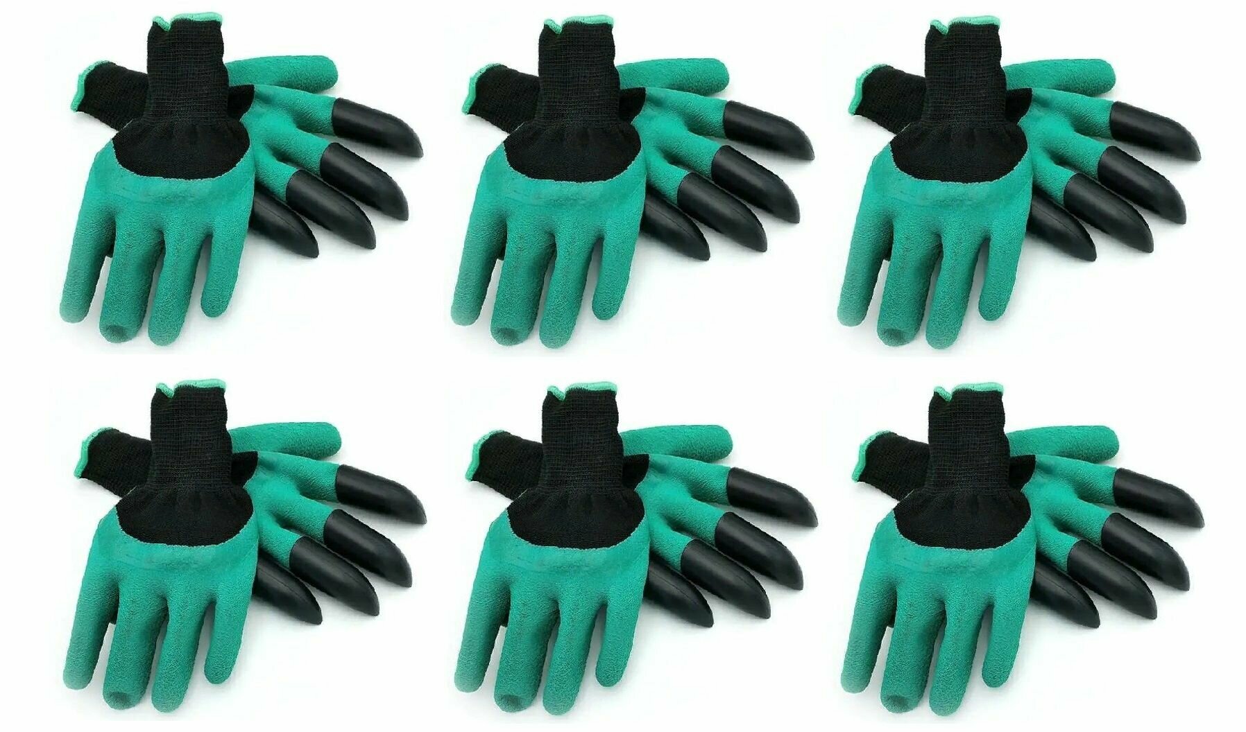 Garden Genie Gloves Садовые перчатки С когтями, универсальные, 1 пара, 6 упаковок