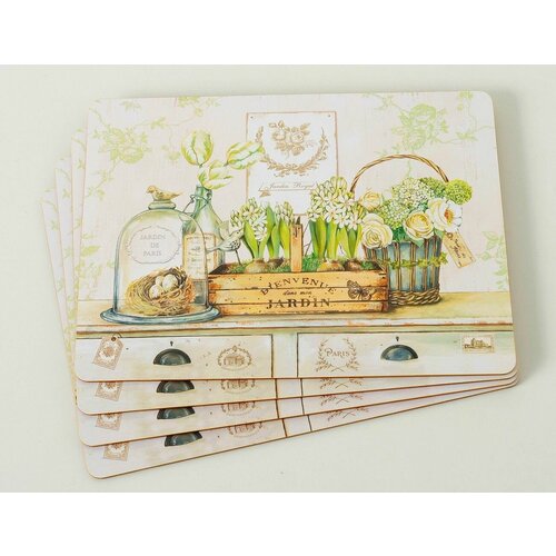 Плейсматы на пробковой основе жардо - гиацинты 40х30 см набор - 4 шт Boltze 4821₽