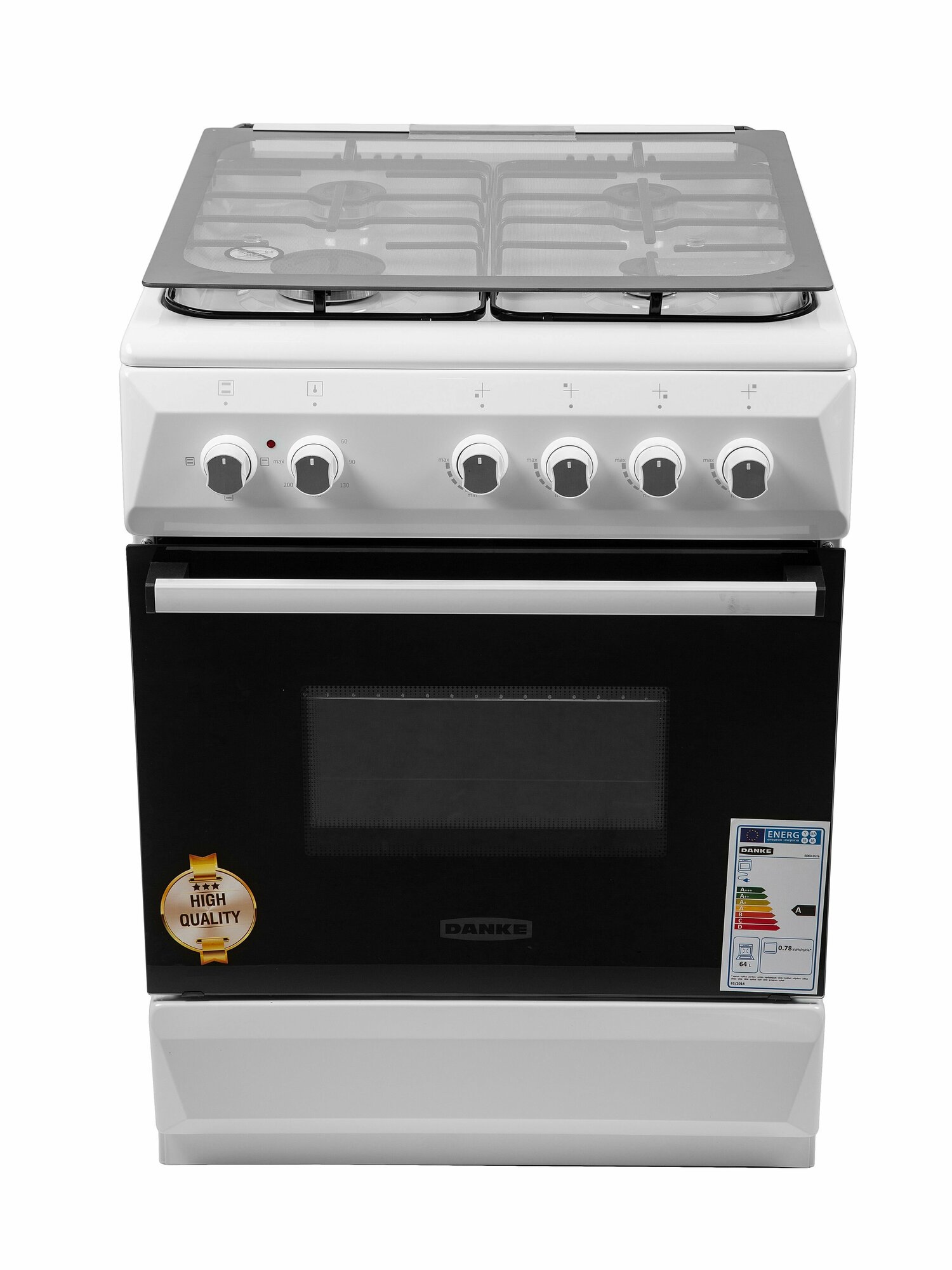 Комбинированная плита ZIPFER 606002гэ Белый цвет в размере 60x60см с электрической духовкой