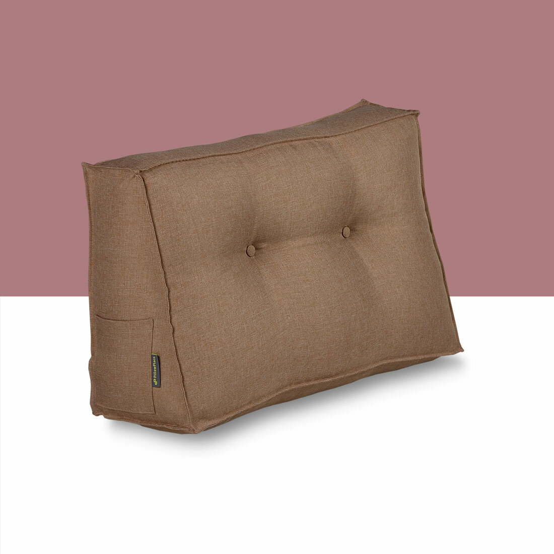Большая диванная подушка для спины на диван на кровать для чтения и отдыха PillowPlace Рогожка 65*20/10*40 см
