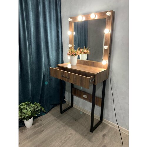 Гримерный стол и зеркало с подсветкой 80х180х40 (1 ящик) Аризона