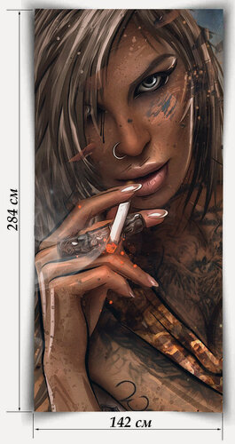 Изображение товара Мраморные обои Девушка, лист 142х284 см, 4,033 кв. м, толщина 2 мм, подходит для наружной и внутренней отделки, экологичный, состоит из натуральной мраморной кроошки