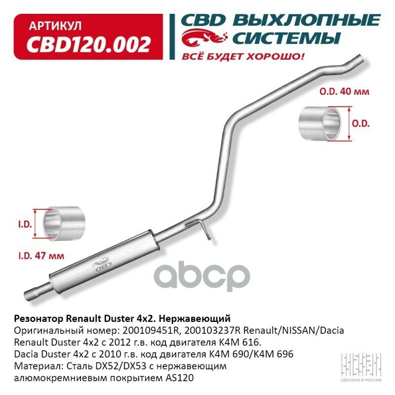 Резонатор Нерж Сталь CBD CBD120002