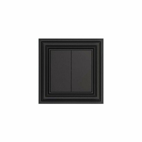 Выключатель двухклавишный Liregus Retro черный матовый 29-205 розетка 2p liregus retro со шторками черный матовый 29 225