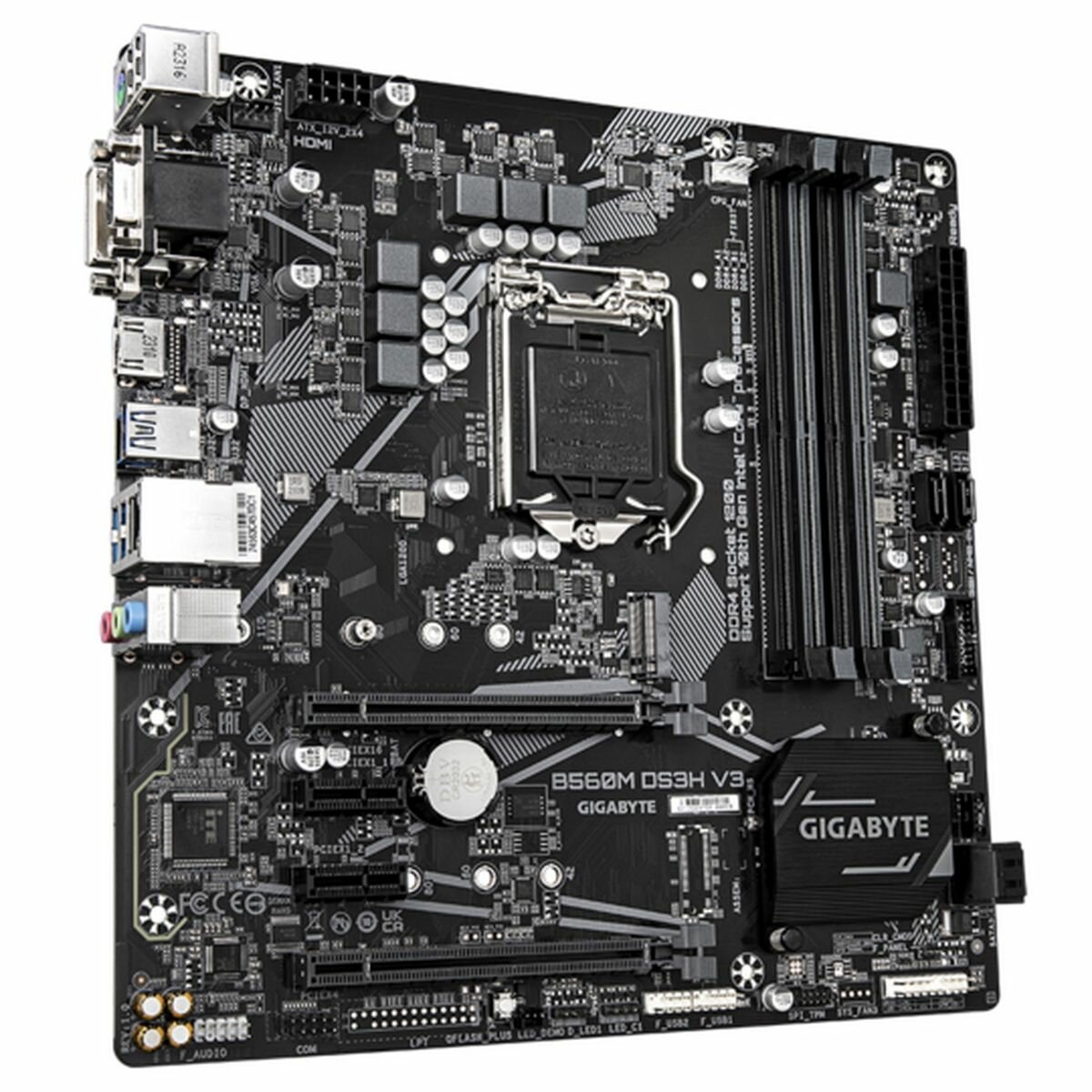 Материнская плата Gigabyte B560M DS3H V3, Socket 1200, Intel H470, mATX — фото 1