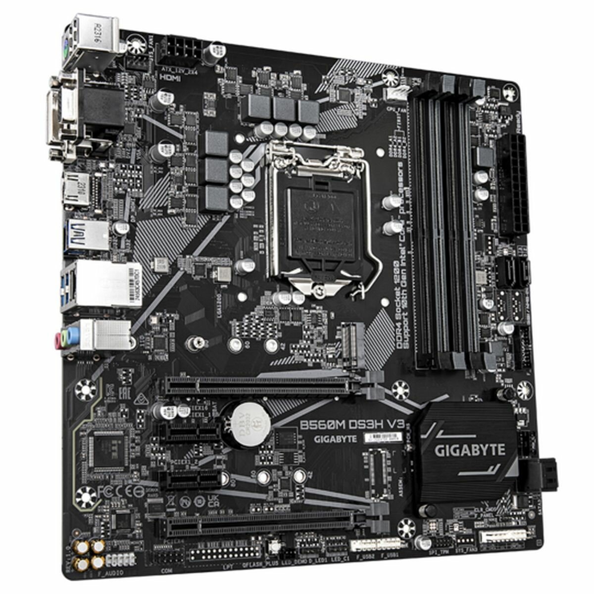 Материнская плата Gigabyte B560M DS3H V3, Socket 1200, Intel H470, mATX