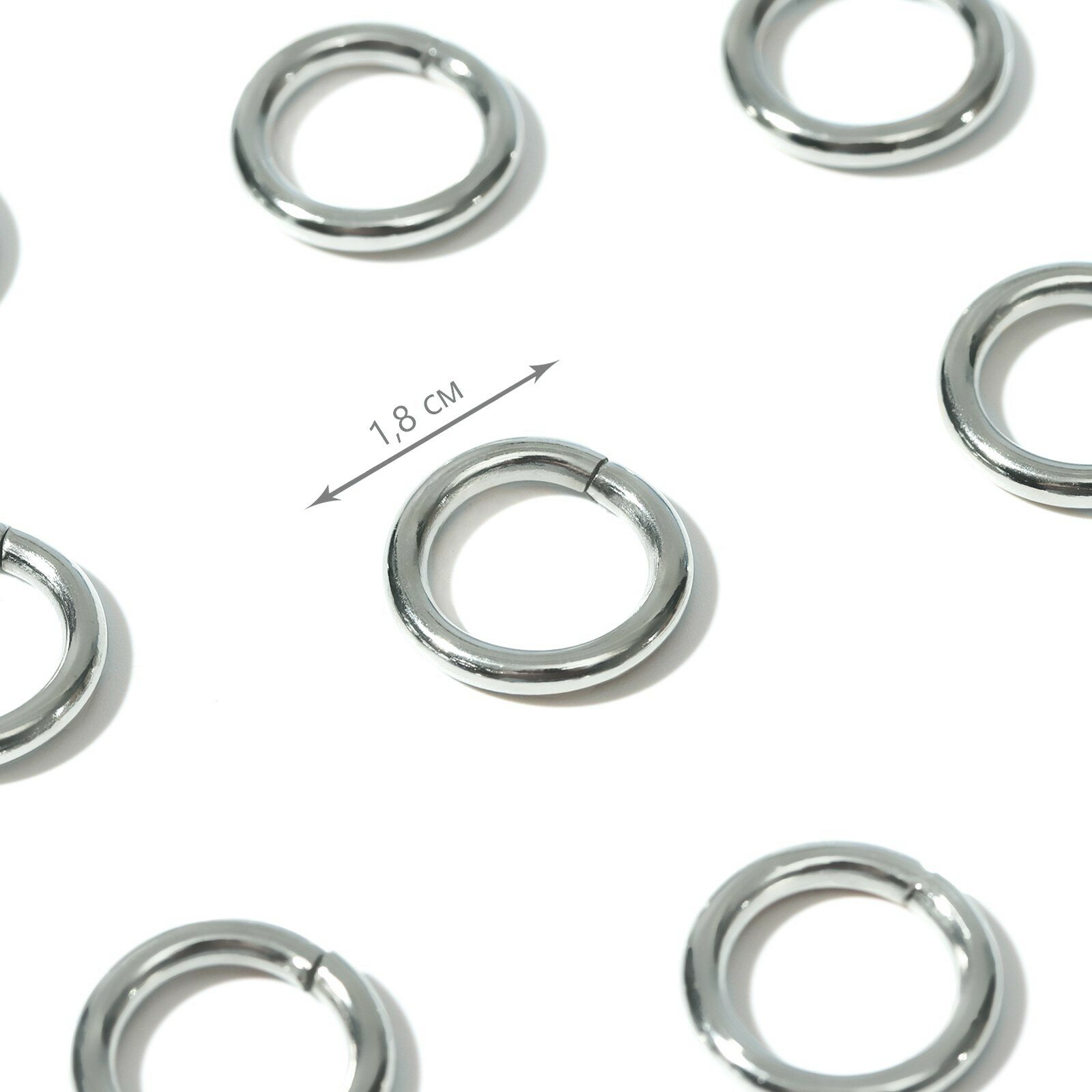 Кольца для сумок, d = 12 мм, толщина - 3 мм, 10 шт, цвет серебряный (4шт.)