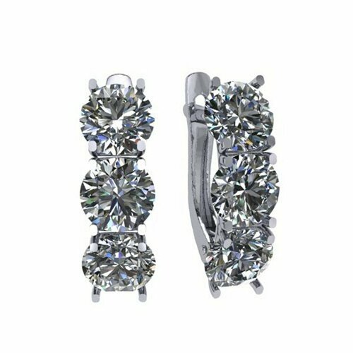 Серьги серебро, 925 проба, фианит