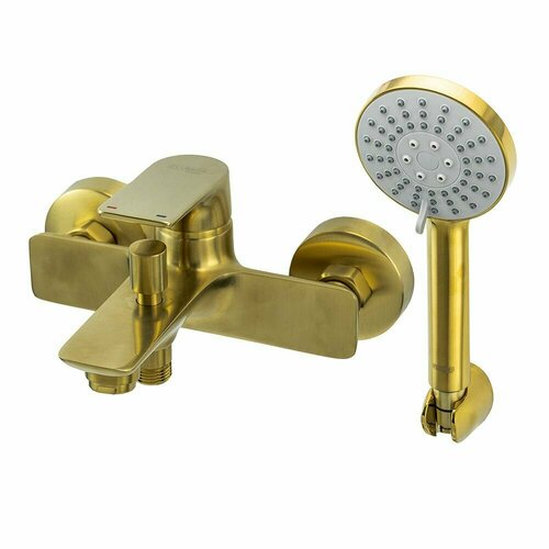 Смеситель для ванны FLUMEN DESIGN Orlean Ti-Gold с набором для душа золото