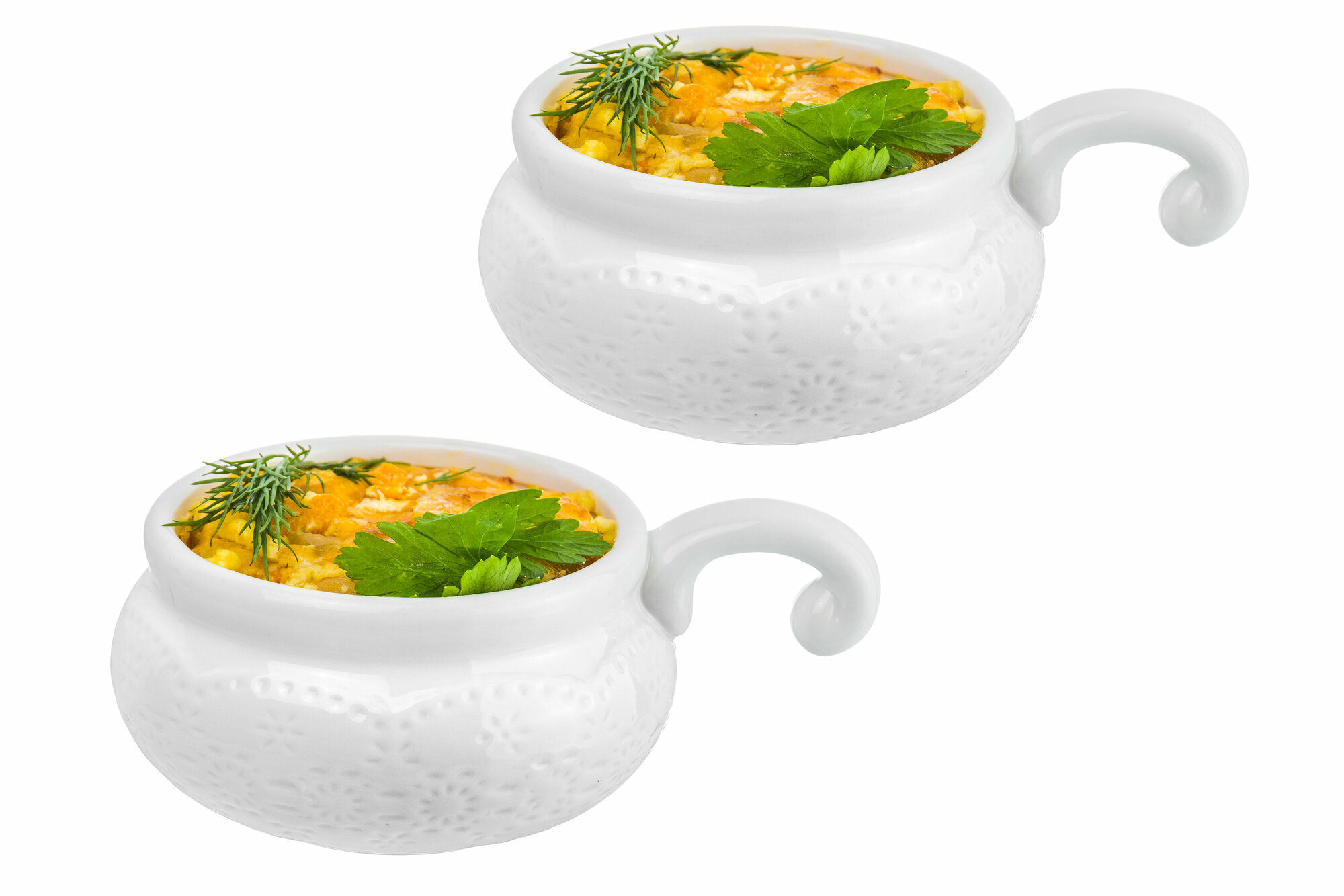 фото Набор 2 жюльенниц - кокотниц 300 мл 14х10х5,5 см Elan Gallery Кружево