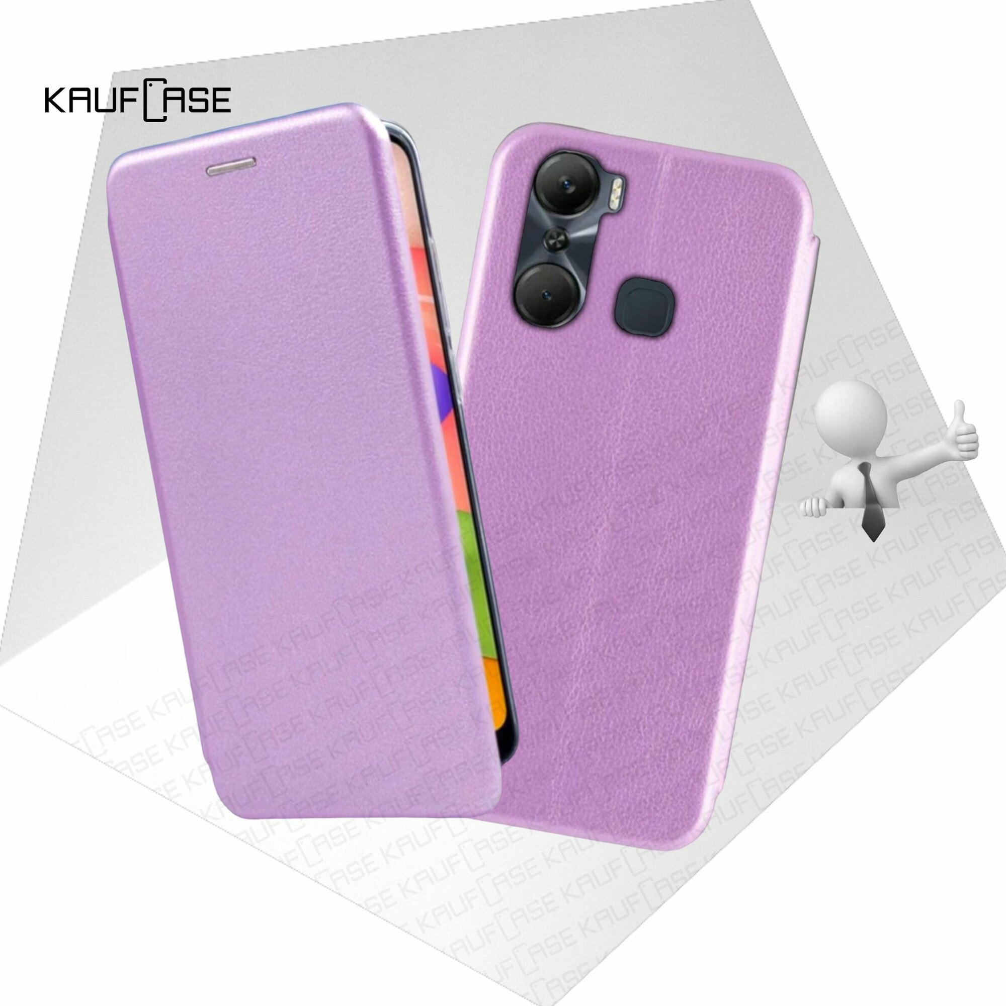 Чехол книжка KaufCase для телефона Infinix Hot 12 Pro (X668C) (6.6"), сиреневый. Трансфомер