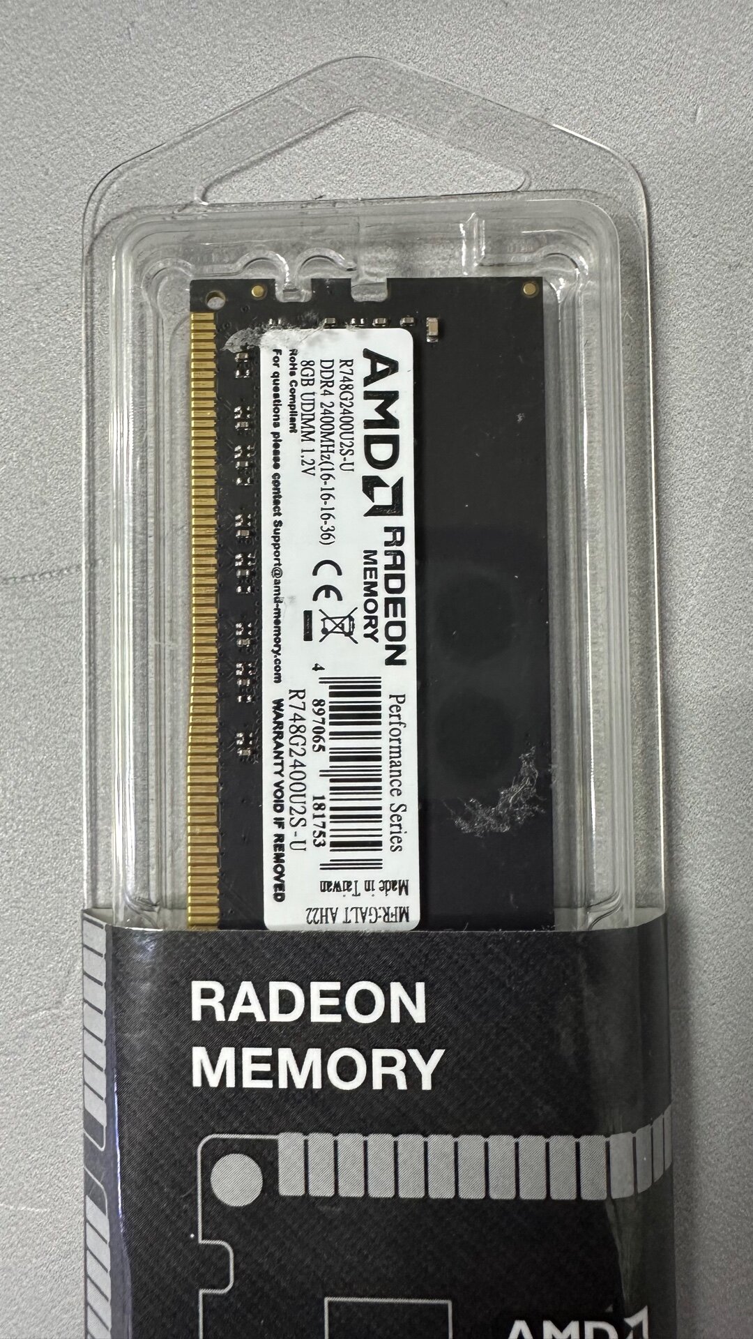 Модуль памяти DDR4 8GB AMD 2400MHz black Non-ECC, CL16, 1.2V, RTL - фото №15