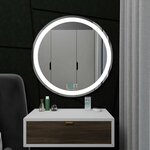 Круглое зеркало без рамки лицевая подсветка - изображение
