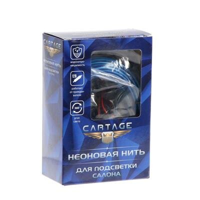 Неоновая нить Cartage для подсветки салона, адаптер питания 12 В, 5 м, синий — фото 15