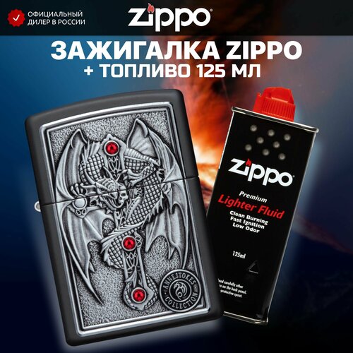 Зажигалка бензиновая ZIPPO 49755 Anne Stokes + Бензин для зажигалки топливо 125 мл