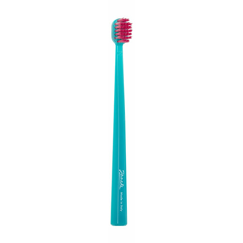 Зубная щетка средней жесткости Janeke Toothbrush Turquoise Pink зубная щетка dentaglanz ecoline turquoise