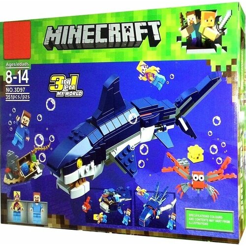 Конструктор Майнкрафт Гигантская акула / Minecraft / 351 деталь