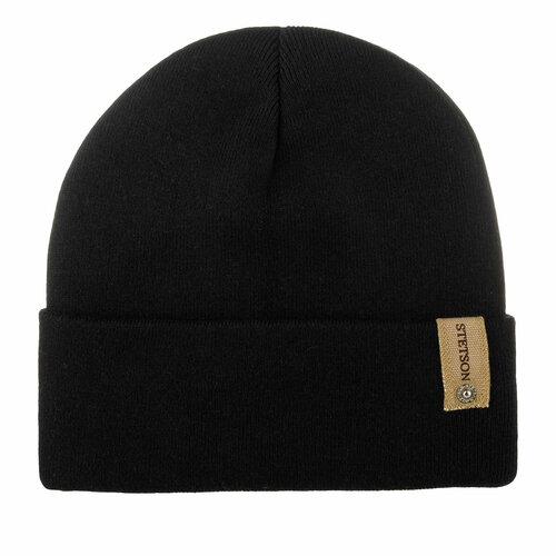 Шапка бини STETSON, размер OneSize, черный шапка с отворотом stetson 8599354 beanie wool cashmere размер one