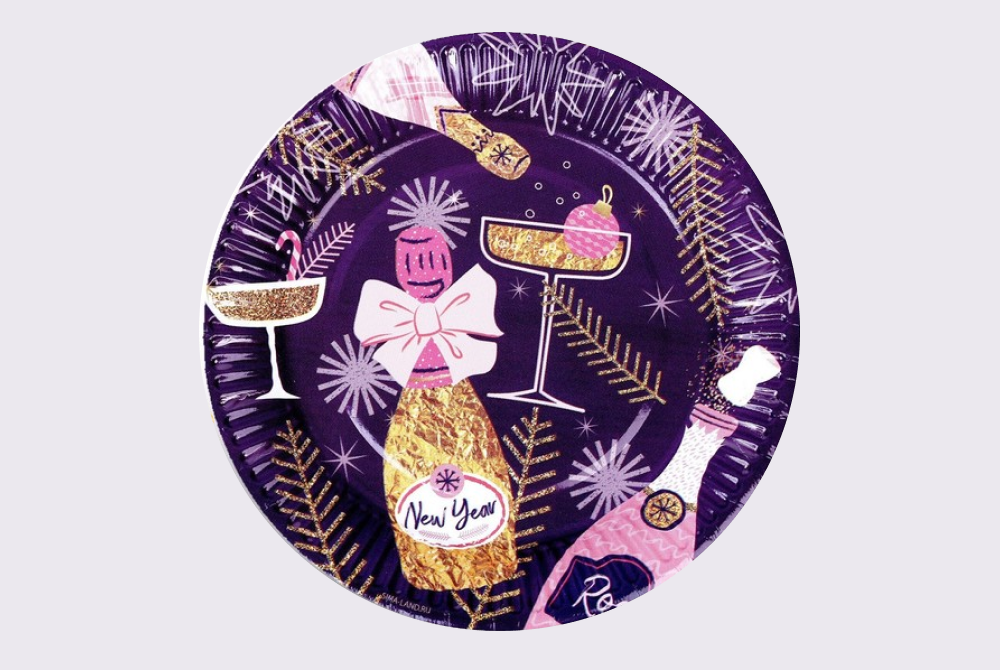 Тарелка бумажная "Новогодняя вечеринка" 10 шт.
