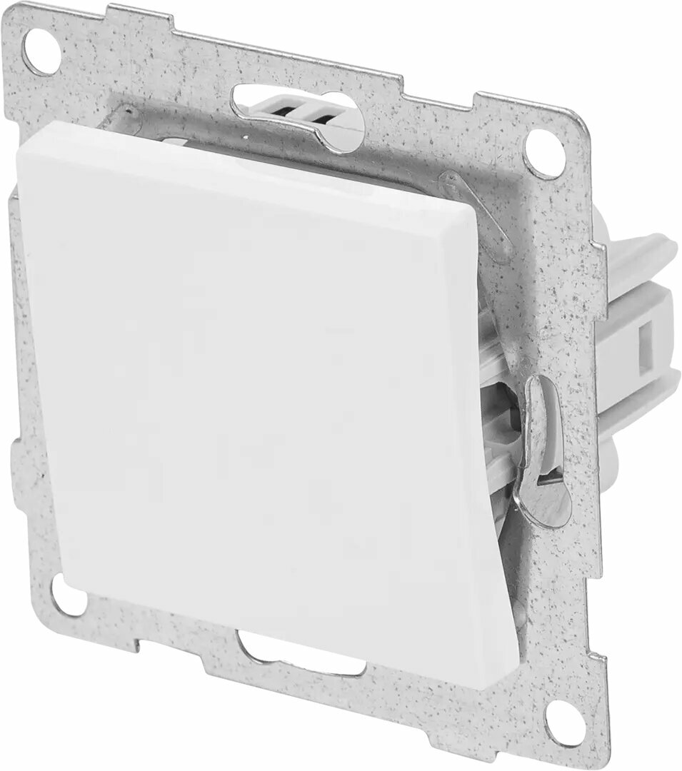 фото Переключатель проходной встраиваемый Gusi Electric 1 клавиша цвет белый