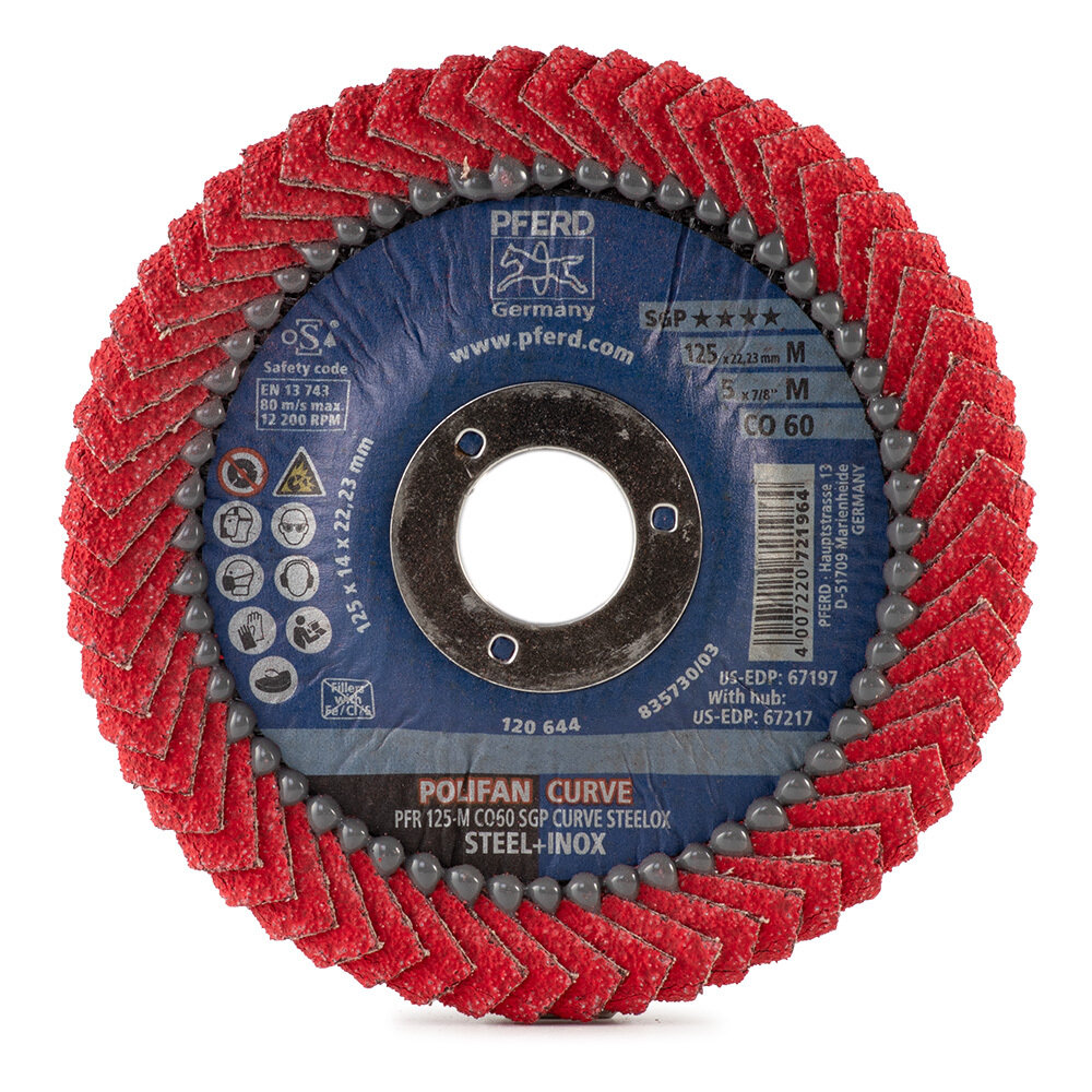 фото Круг лепестковый PFERD PFR 125x22 M CO60 SGP CURVE STEELOX 790168