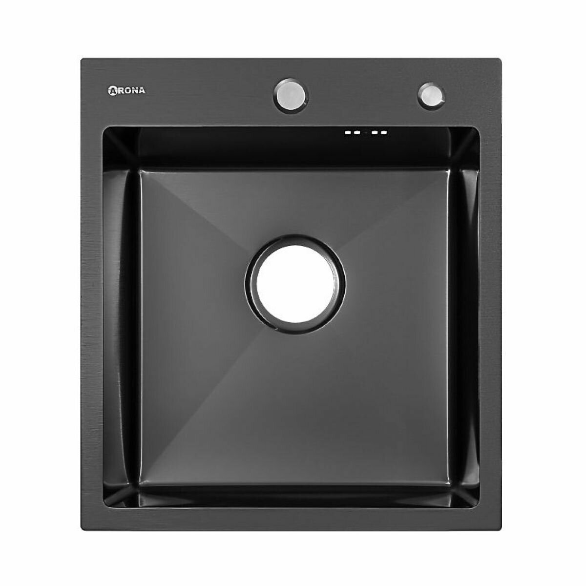 Кухонная мойка из нержавеющей стали ARONA ARS 450*505 BLACK PVD NANO - фотография № 1