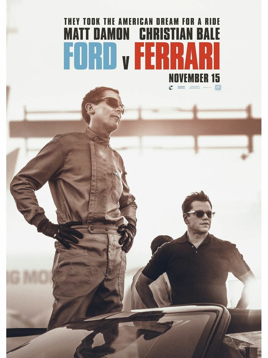 Постер Ford против Ferrari 30х40 см