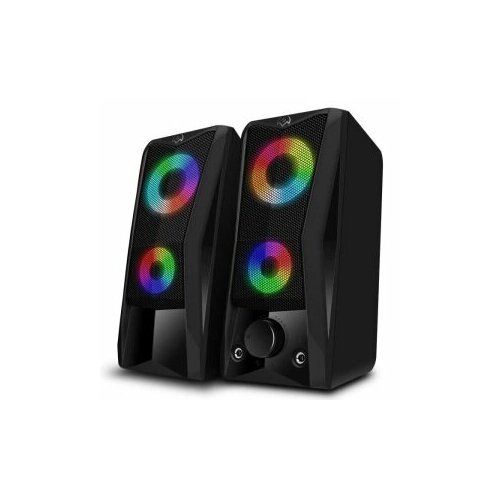 Колонки 20 SVEN 445 6W USB-питание Аудиовыход на наушники Динамическая LED подсветка Чёрный корпус - пластик 268600₽