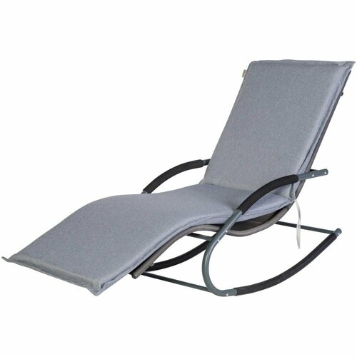 Подушка на шезлонг влагостойкая 192х60х6 см серая