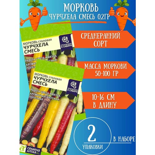 Семена Морковь Чурчхела Смесь, 2 упаковки