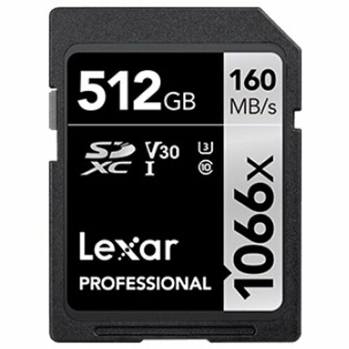 Карта памяти LEXAR 512Gb Professional 1066x SDXC Class 10 UHS-I U3 V30 (160/120 MB/s)