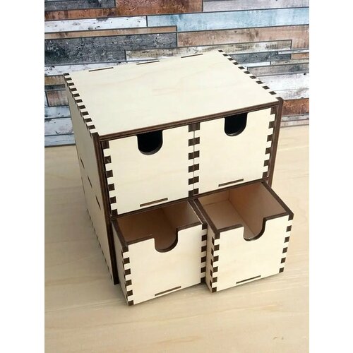 Органайзер деревянный мини. 4 ящика