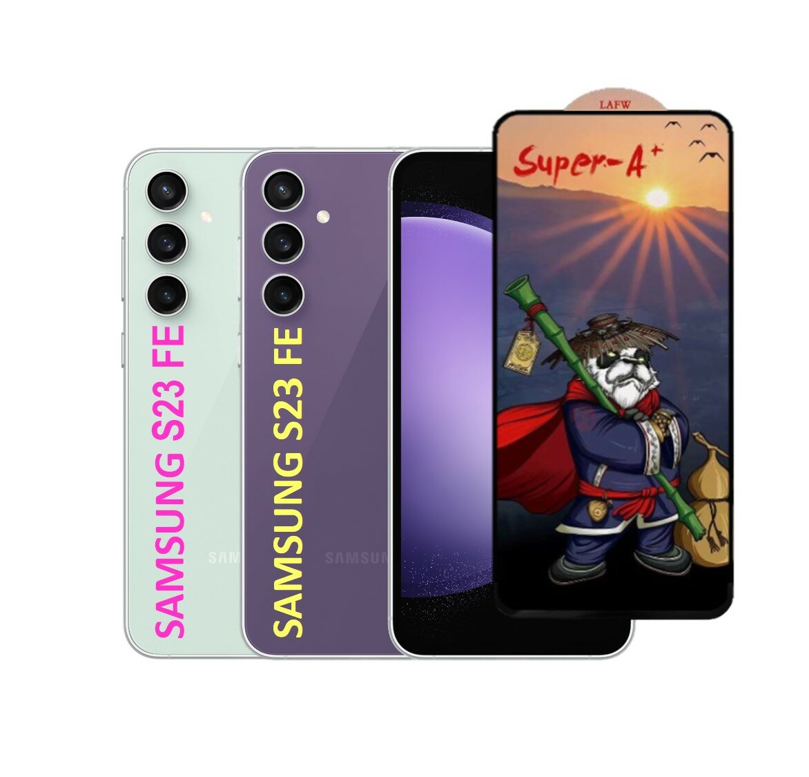 Защитное стекло на Samsung Galaxy S23 FE 5G ( Самсунг Галакси С23 ФЕ ) Полноэкранное закаленное стекло с рамкой Premium Glass