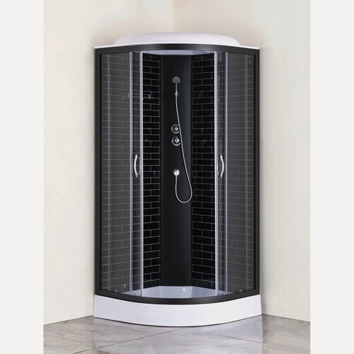 Изображение товара Душевая кабина Loranto SUNWAY 80х80 поддон 13. Черный CS-6680-13GB 80