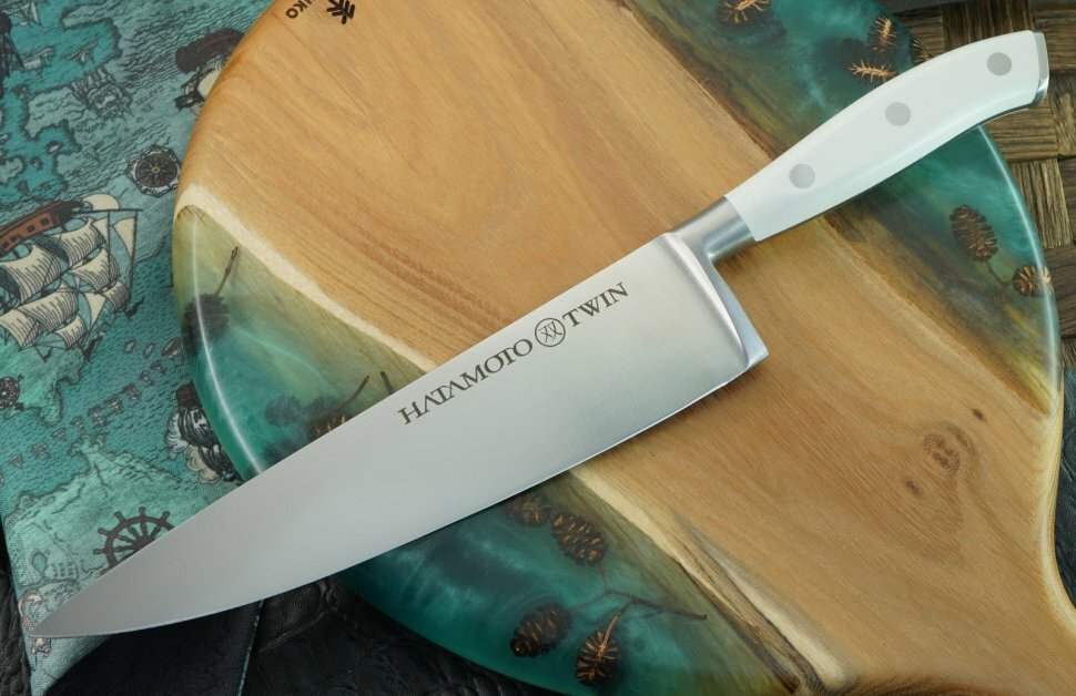 Японский кухонный шеф нож Hatamoto Twin TW-002 200 мм