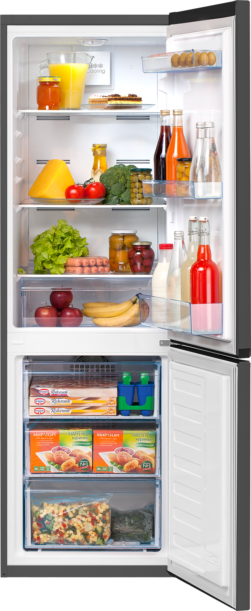 Двухкамерный холодильник Beko B1RCNK272G, 239 л, No Frost, темно-серый — фото 1