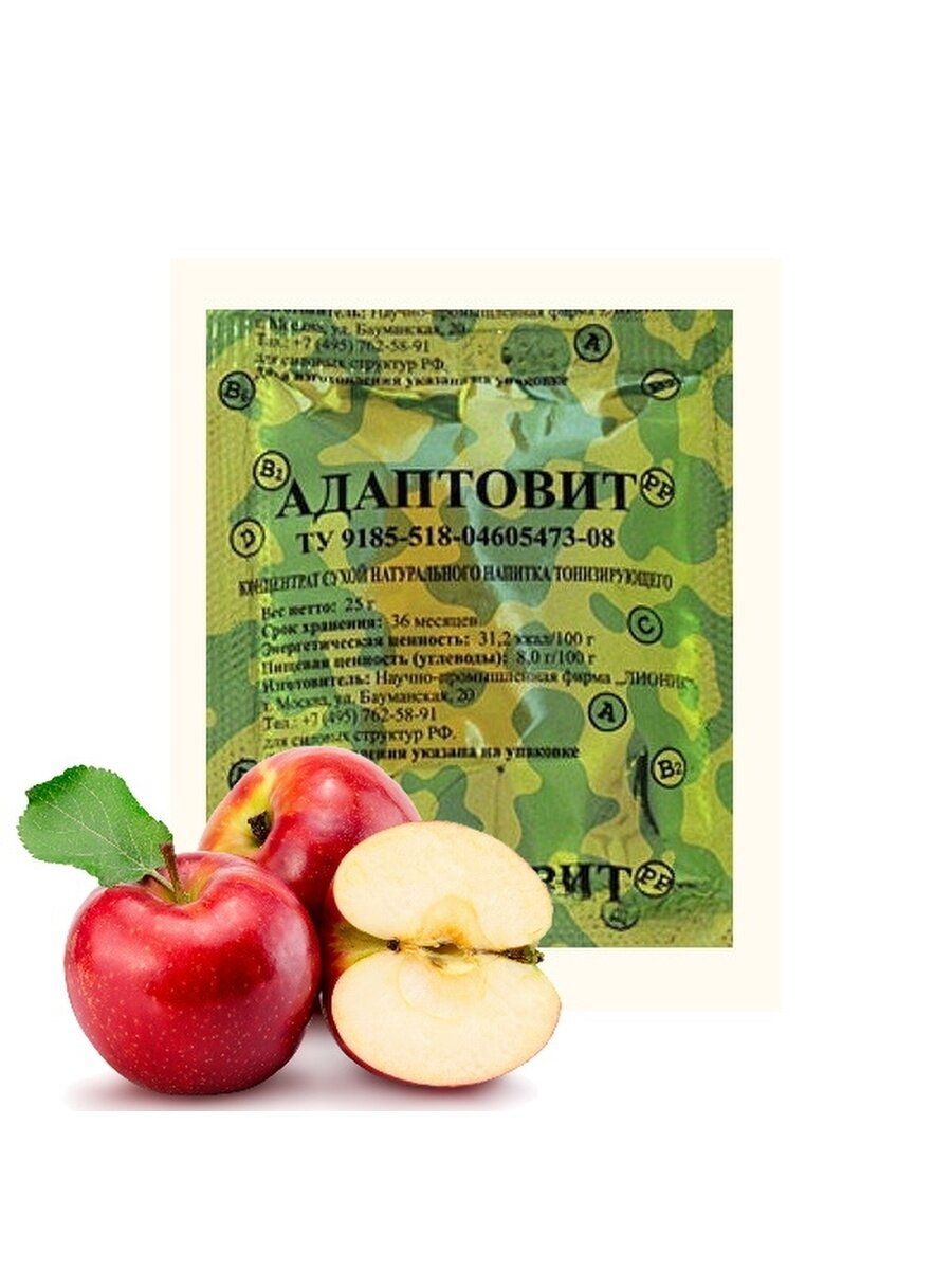 Картинки Адаптовит 1 шт/ Полезный напиток растворимый витаминный лионик/ Туристическая еда / концентрат тонизирующий