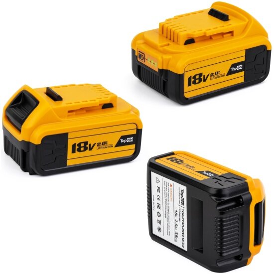 Аккумулятор Topon для DeWalt 18V 2.0Ah (Li-ion) PN: DCB183