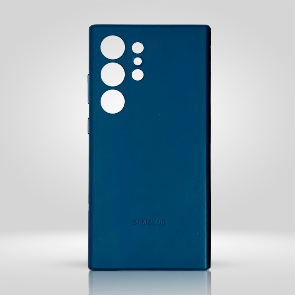 Кожаный чехол MagSafe для Samsung Galaxy S24 Ultra / Vegan Leather Case для Самсунг С24 Ультра, синий