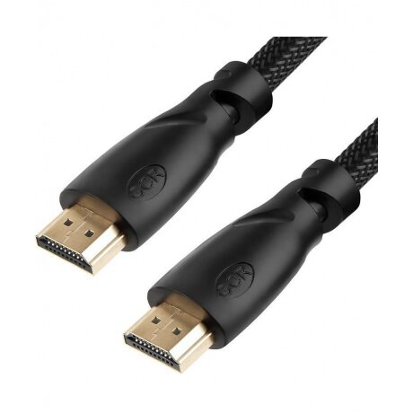 GCR Кабель 2.0m HDMI 2.0, HDR 4:2:2, Ultra HD, 4K 60 fps 60Hz/5K*30Hz, 3D, AUDIO, 18.0 Гбит/с, 28/28 AWG, OD7.3mm, тройной экран, черный нейлон (GCR-HM811-2.0m) Greenconnect - фото №1