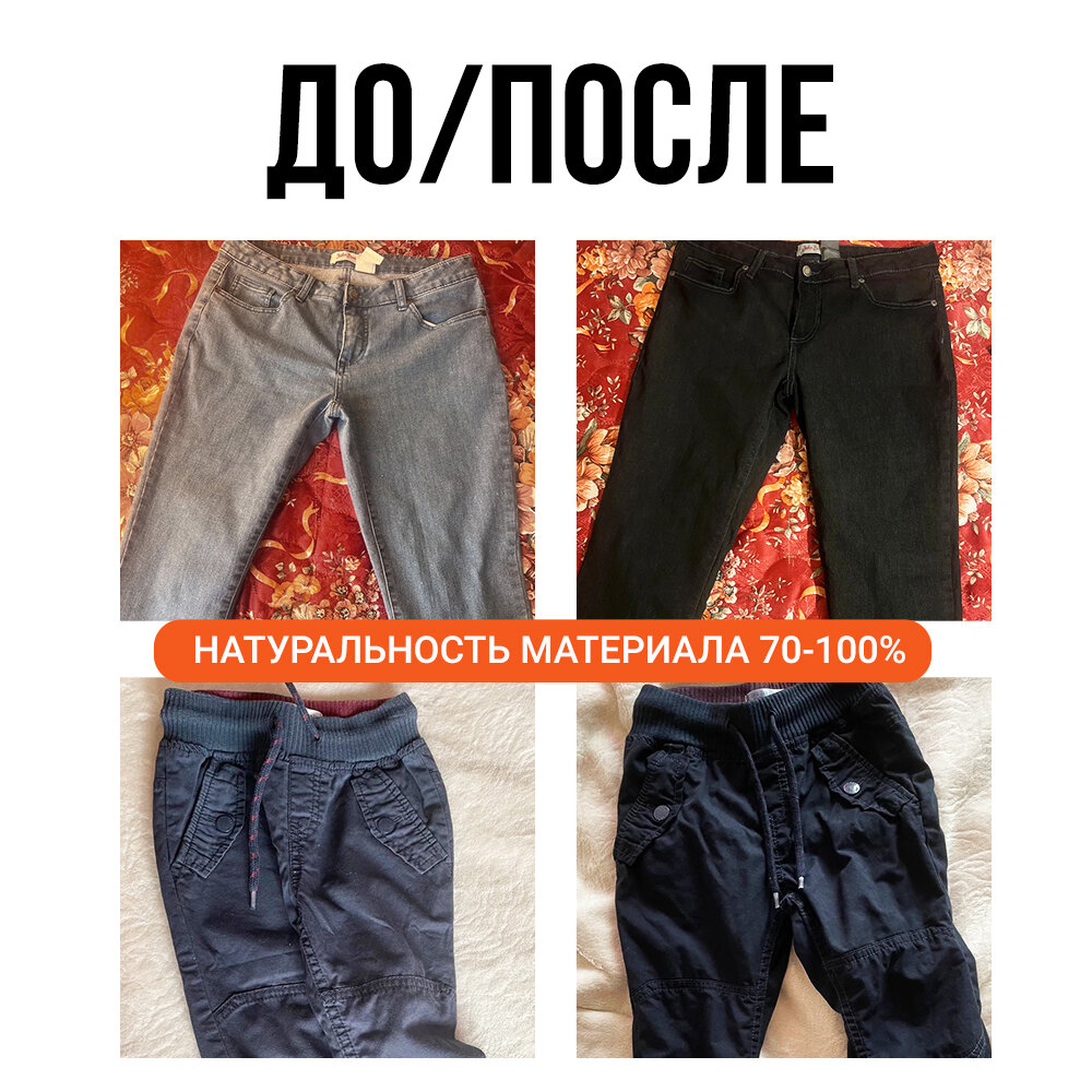Черная краска для одежды и текстиля универсальная Wellroom, 60г — фото 1