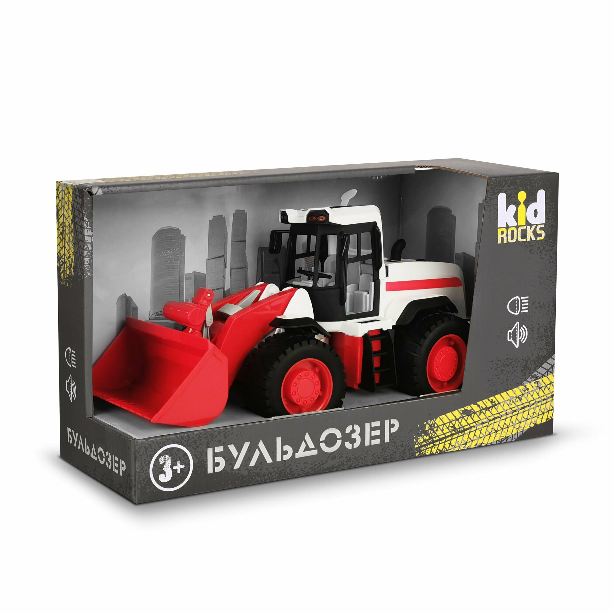 Инерционная игрушка Kid Rocks YK2125, бульдозер, со светом и звуком