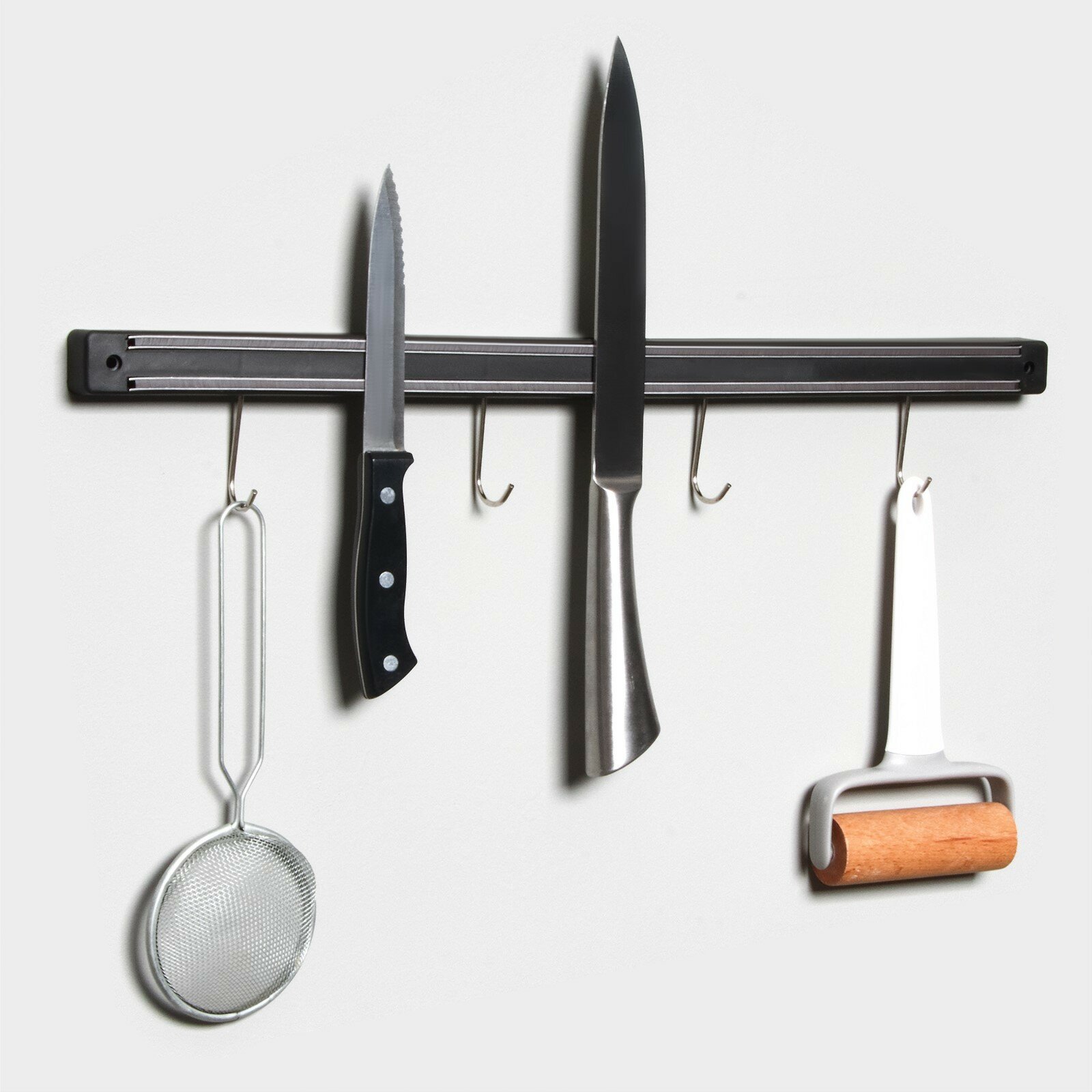 Картинки Держатель для ножей магнитный Доляна «Линия», с крючками, 51 см