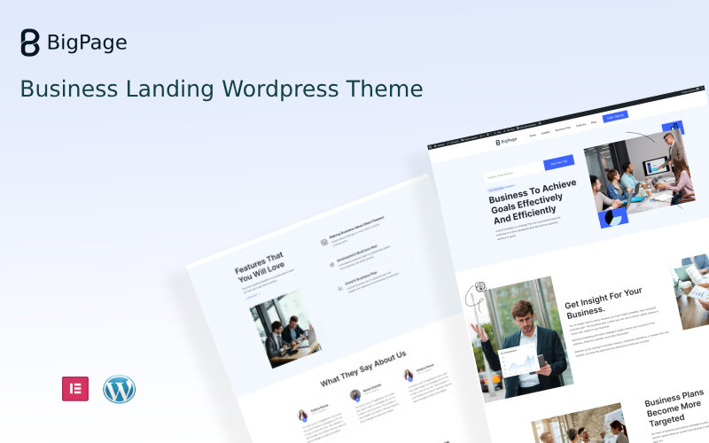 Шаблон для сайта Вордпресс с демоконтентом Bigpage - Business Landing Wordpress Theme WordPress Theme