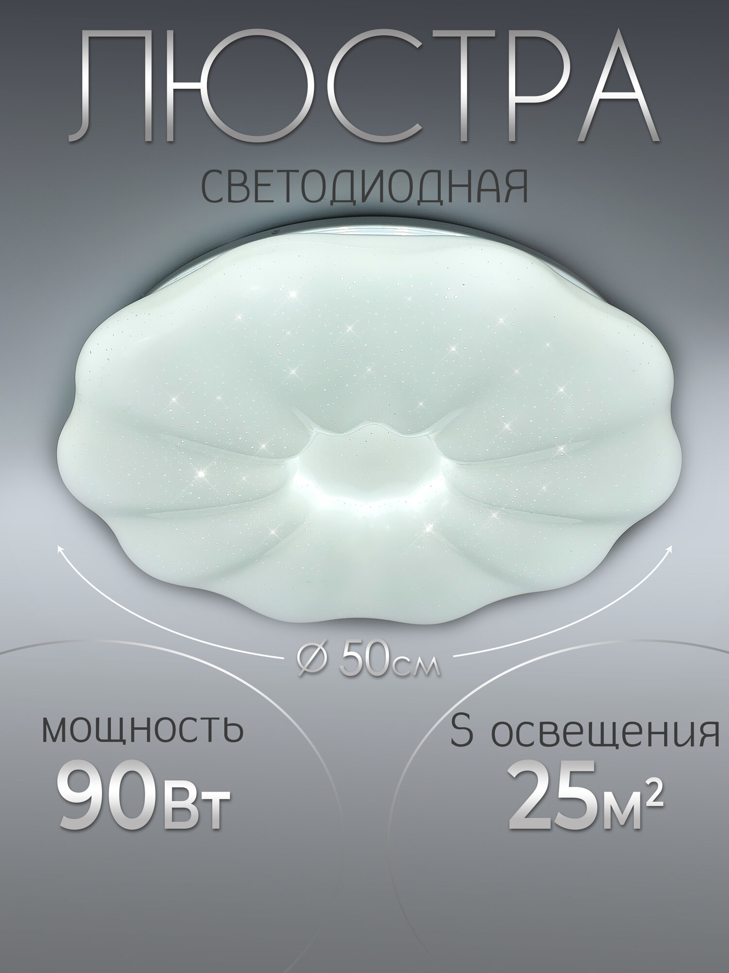Люстра потолочная светодиодная с пультом для спальни, кухни, гостиной WEDO LIGHT