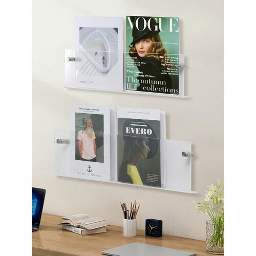 Полка настенная стеклянная прозрачная из оргстекла 50х15 см