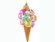 Ёлочная игрушка мороженое - пёстрое ассорти, стекло, 16 см, Kurts Adler T3239