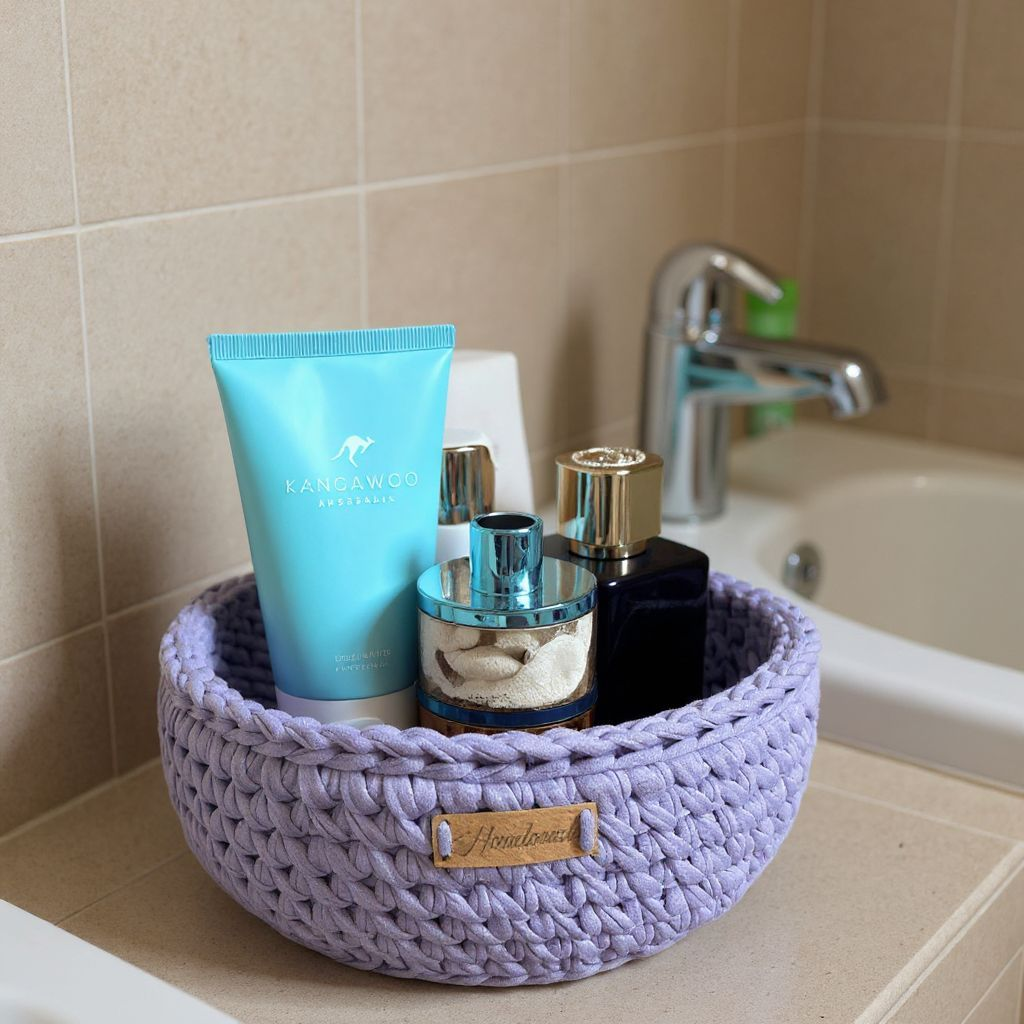 Корзина для хранения корзина интерьерная вязаная корзина органайзер для ванной корзина для подарка цвет лаванда
