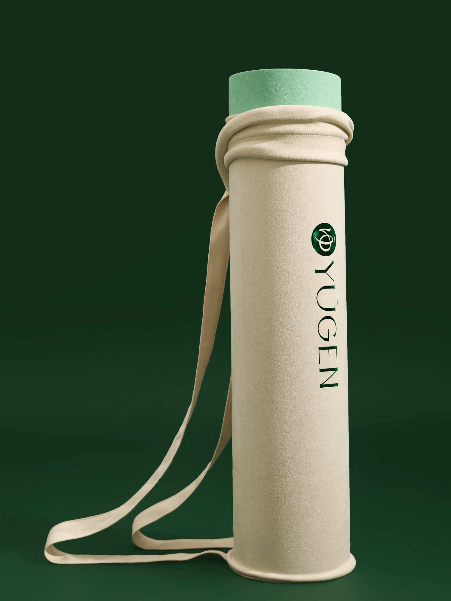 Сумка для коврика YUGEN, бежевая, из искусственной замши, с двойной ручкой — фото 1